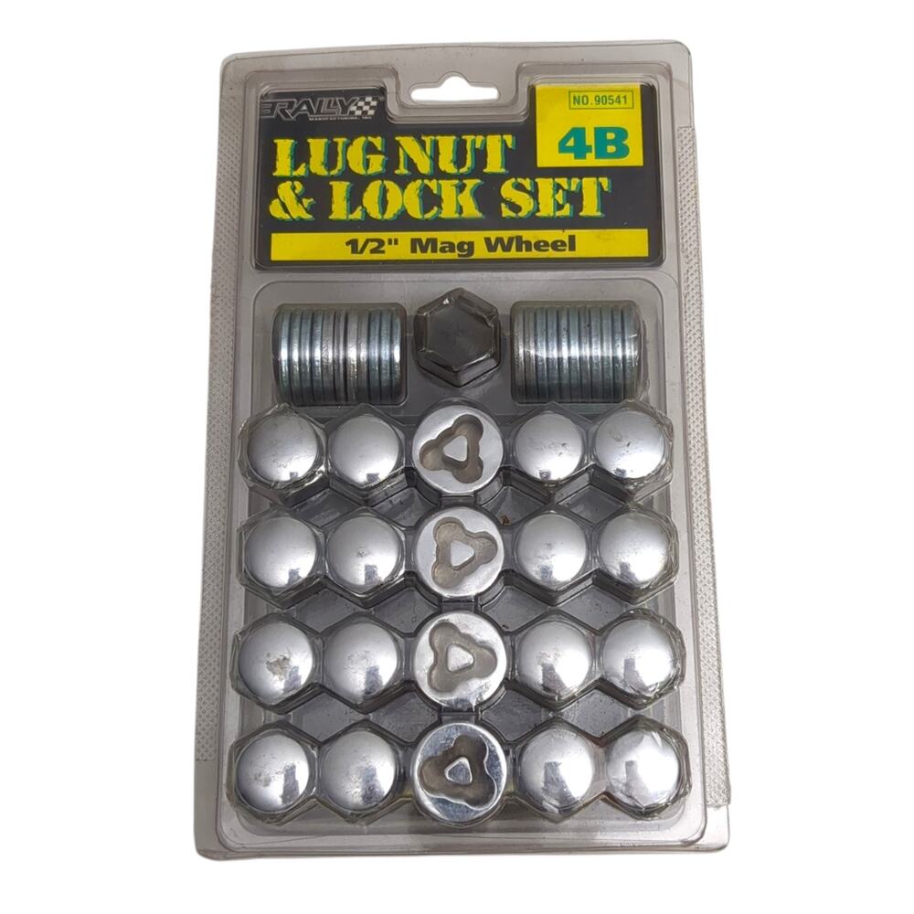 Rally 20 Pc Set 1/2" Mag Wheel Lug Nut & Lock Set w Security key # 90541 4B NOS